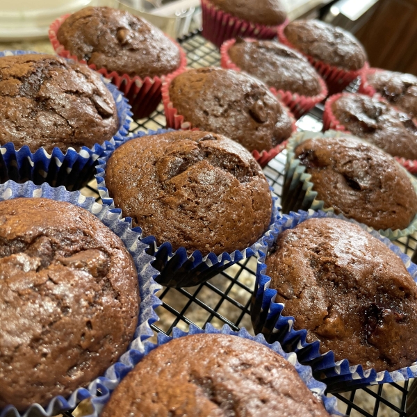 Double Chocolate Cherry Muffins
