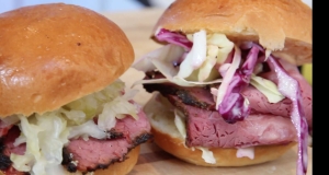 Smoked Corned Beef Sandwiches with Coleslaw