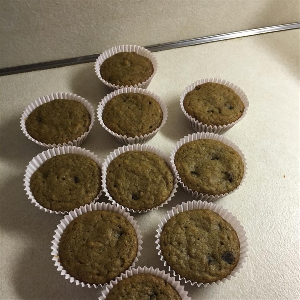 Banana Almond Chocolate Chip Muffins