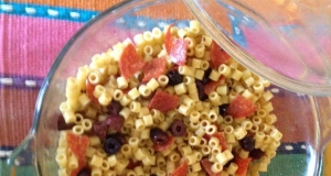 Pasta Pearls and Olive Salad