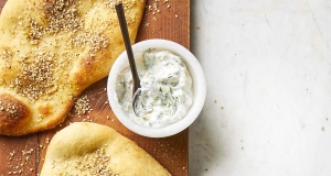 Dukkah Flatbread with Chevre-Yogurt Dip
