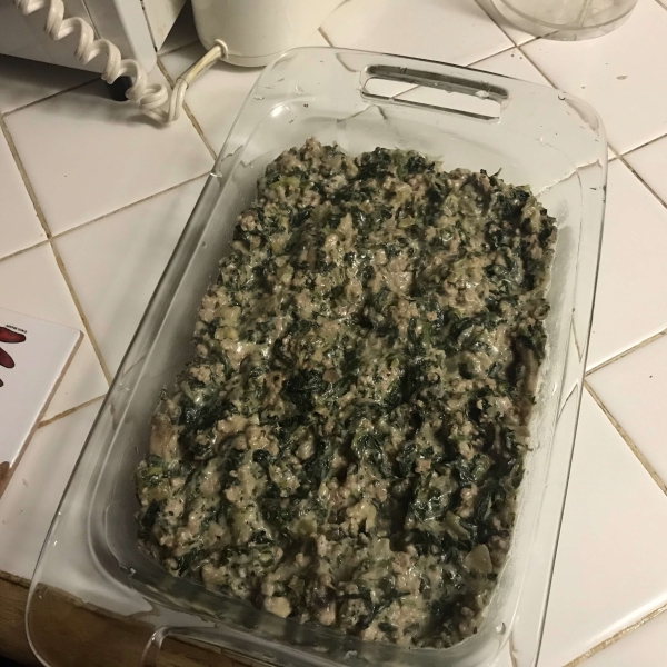 Ground Beef Spinach Casserole