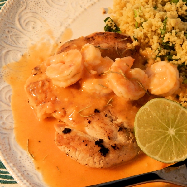 Chicken with Shrimp Sauce