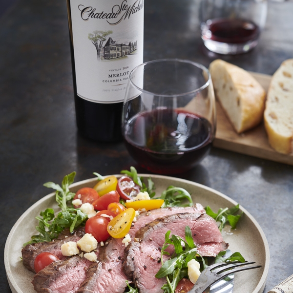 Balsamic-Grilled Flank Steak and Arugula Salad