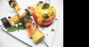 Mamita's Mojito Scallop Kabobs with Stuffed Tomatoes
