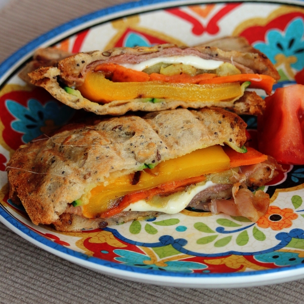 Roasted Vegetable Panini Bites