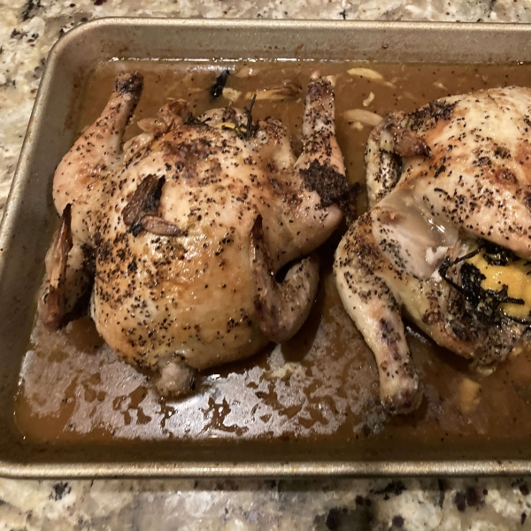 Cornish Game Hens with Garlic and Rosemary