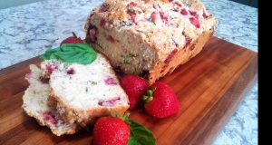 Strawberry Beer Bread with Fresh Basil