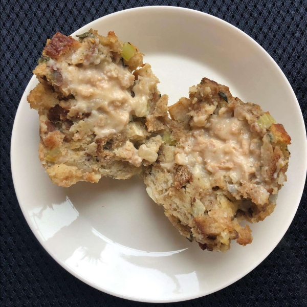 Gravy-Stuffed Stuffing Muffins