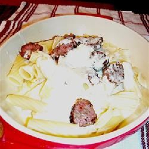 Fettuccini Alfredo With Sausage