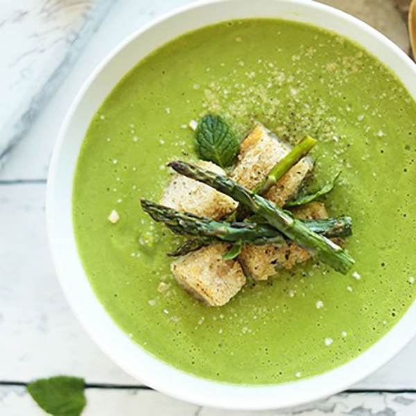 Creamy Asparagus and Pea Soup