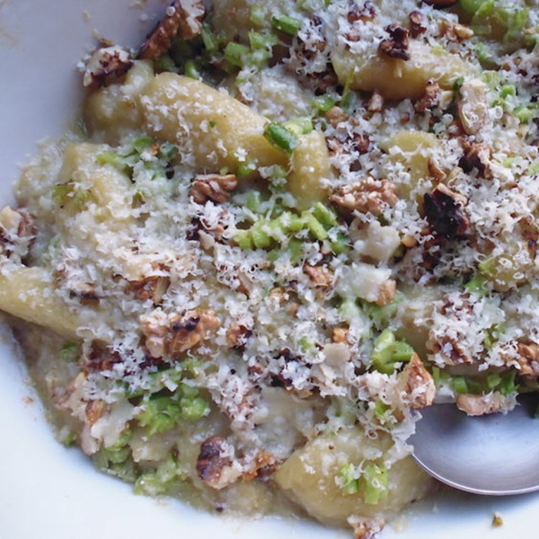Gnocchi with Garlic Scapes and Walnuts