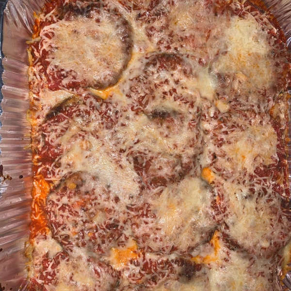 Eggplant Parmesan with Fresh Basil and Smoked Mozzarella