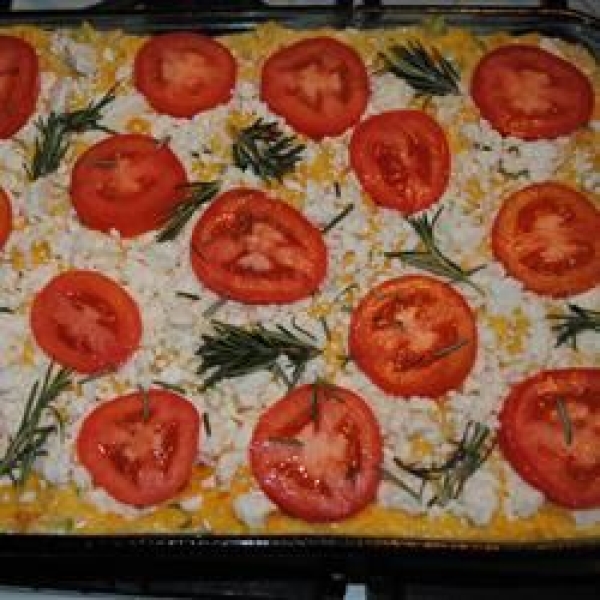 Squash with Tomato and Feta Cheese