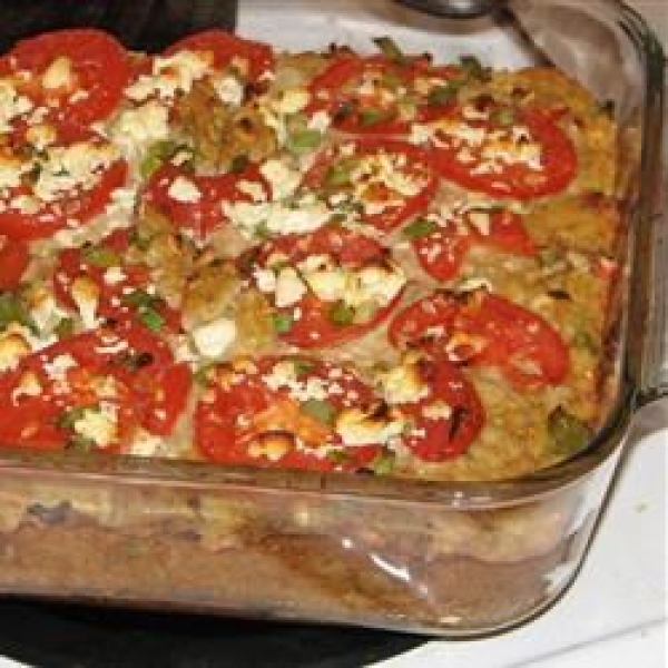 Squash with Tomato and Feta Cheese