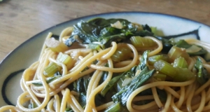 Beet Greens and Noodles
