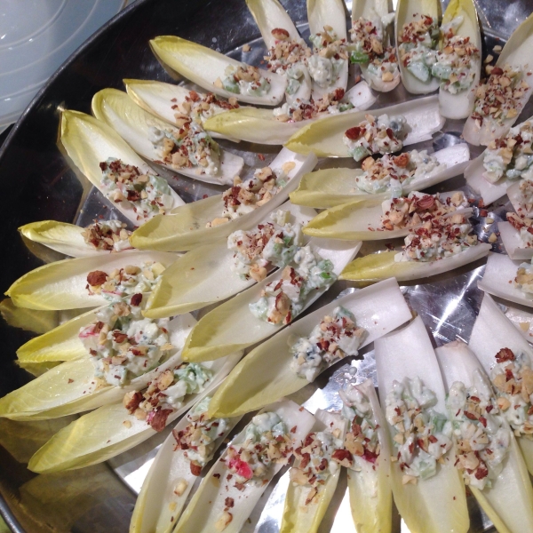 Endive Boats with Apple, Blue Cheese, and Hazelnuts