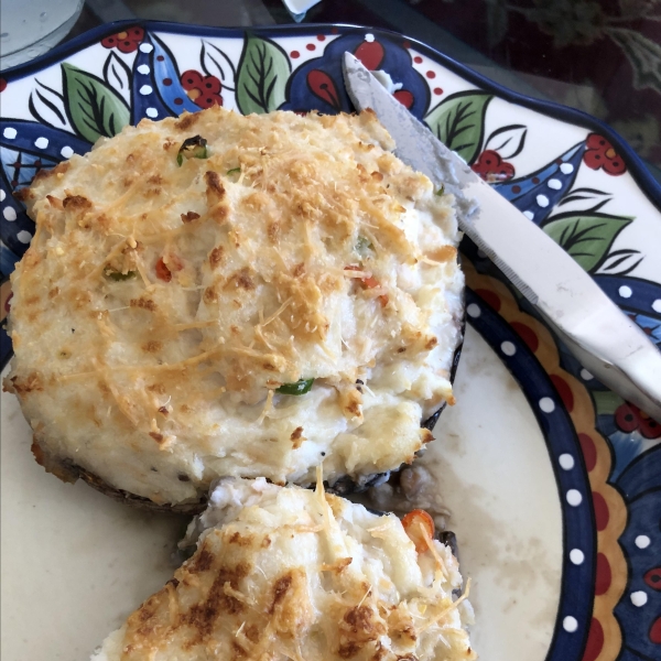 Four Cheese Mashed Potato Stuffed Portobello Mushrooms