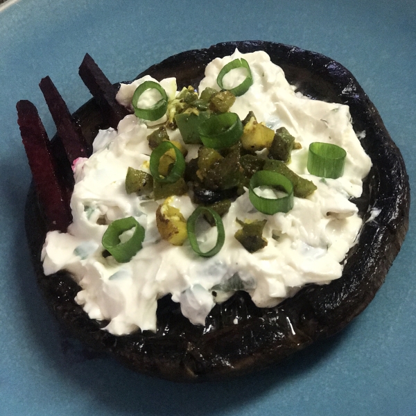 Four Cheese Mashed Potato Stuffed Portobello Mushrooms