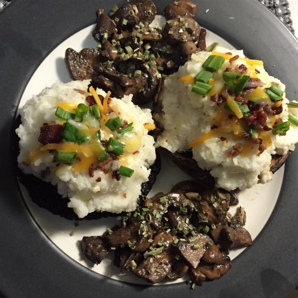 Four Cheese Mashed Potato Stuffed Portobello Mushrooms