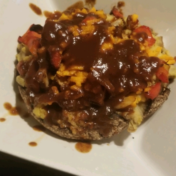 Four Cheese Mashed Potato Stuffed Portobello Mushrooms