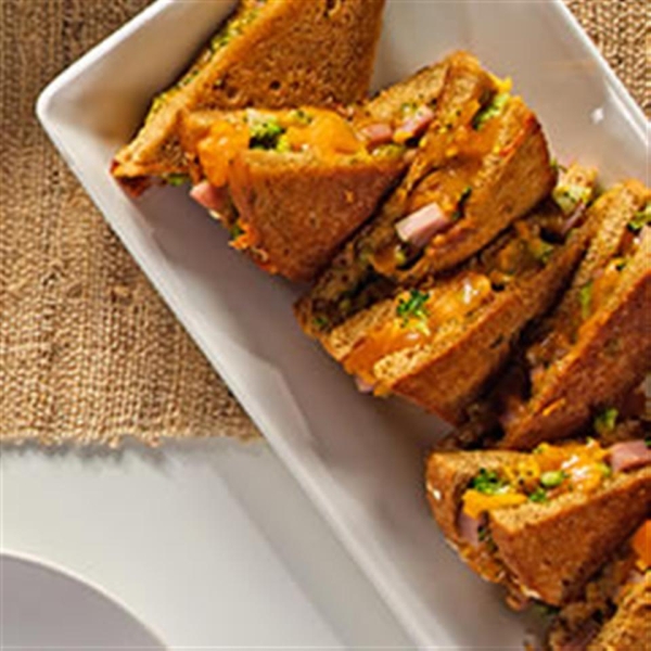 Broccoli Ham Grilled Cheese Sandwich