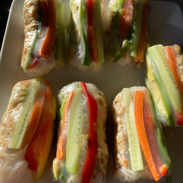 Spring Rolls with Coconut Peanut Sauce