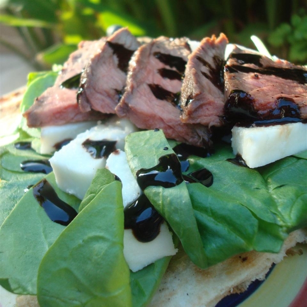 Grilled Steak and Fresh Mozzarella Flatbread