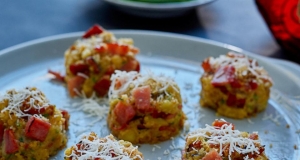 Baked Ham & Chive Mashed Potato Cakes