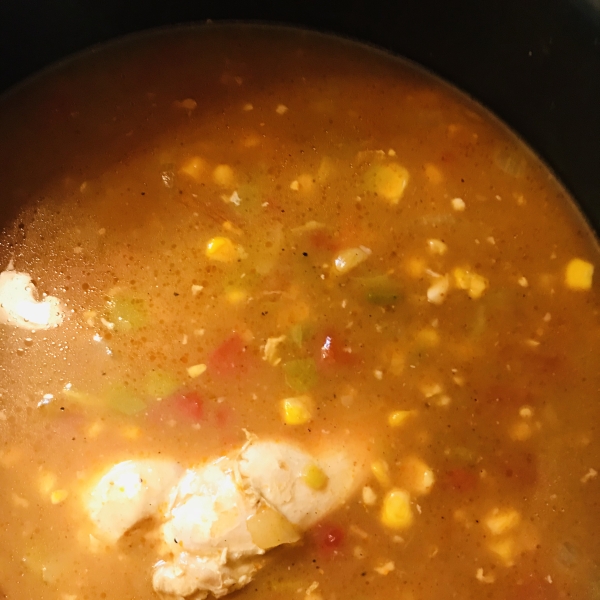 Creamy Slow Cooker Green Chili Chicken Soup