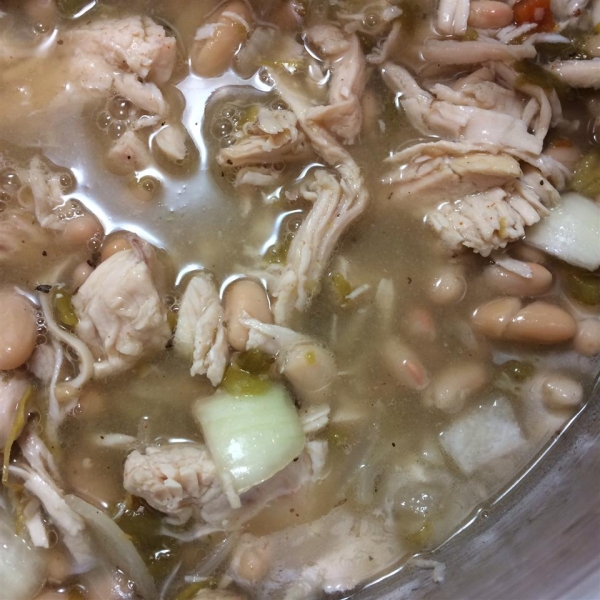 Creamy Slow Cooker Green Chili Chicken Soup