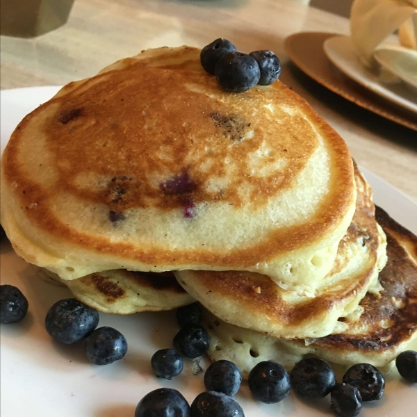Greek Yogurt Blueberry-Lemon Pancakes