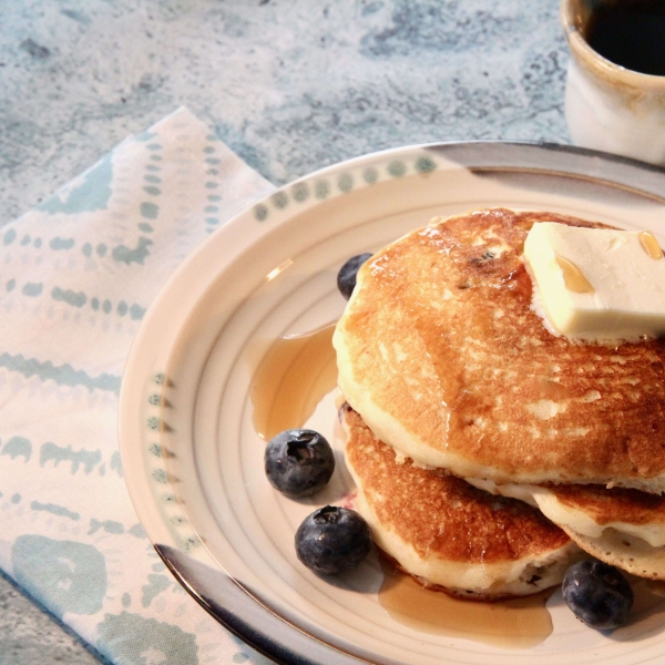 Greek Yogurt Blueberry-Lemon Pancakes