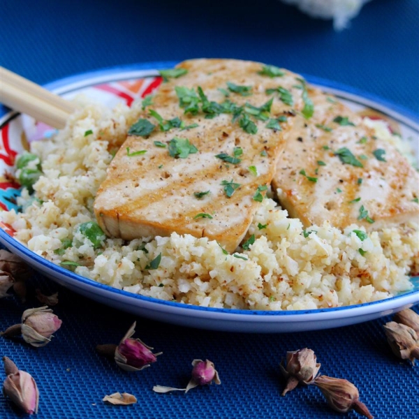 Grilled Teriyaki Tofu with Roasted Cauliflower Rice