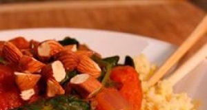 Vegan Coconut Curry with Spinach over Millet