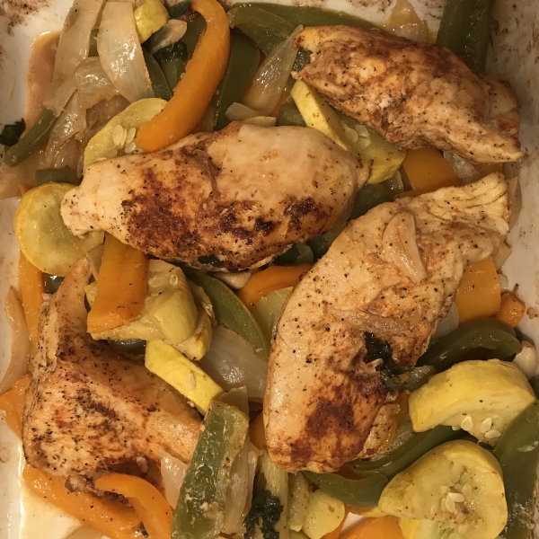 Oven-Grilled Chicken and Vegetables
