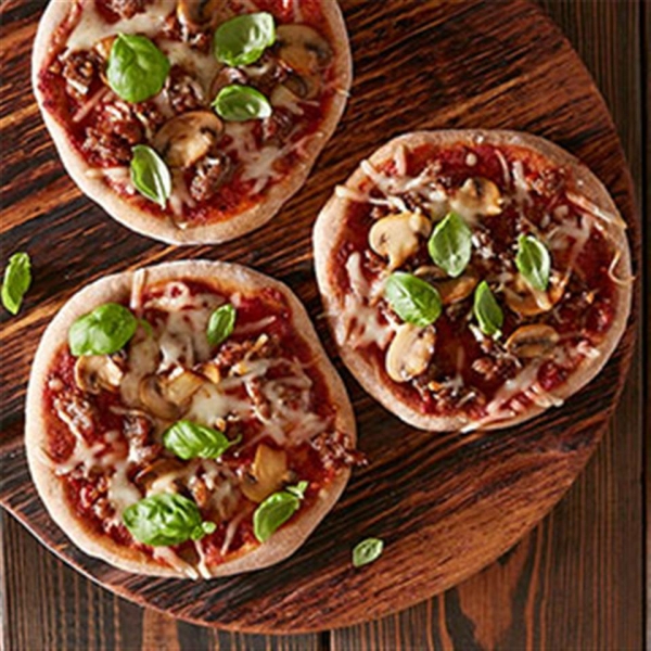 Sausage and Mushroom Mini Pizzas