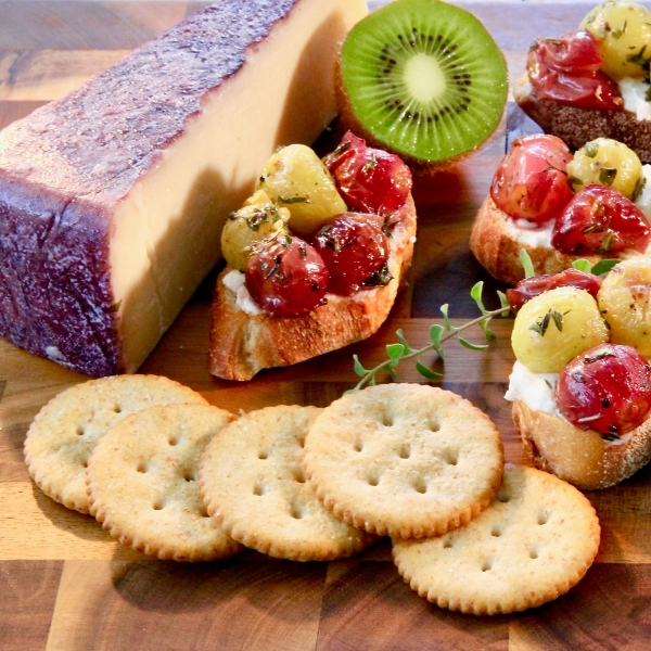 Roasted Grape Crostini with Fresh Herbs