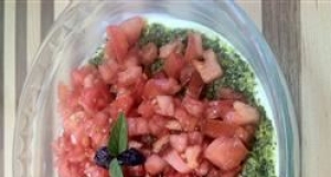 Goat Cheese, Tomato, and Pesto Dip