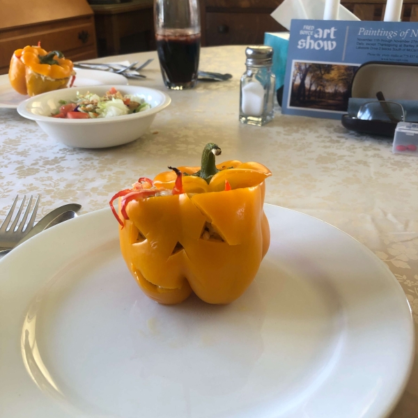 Stuffed Jack-O'-Lantern Bell Peppers