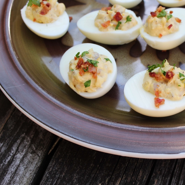 Bacon Balsamic Deviled Eggs