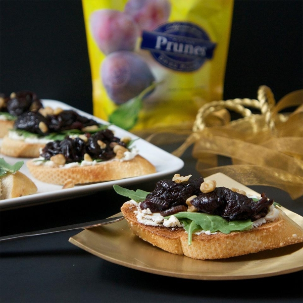 Balsamic Prune & Goat Cheese Bruschetta