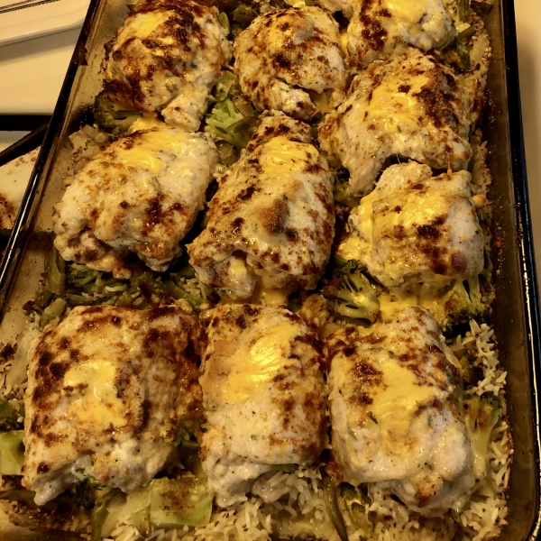 Mayo Parmesan Chicken with Rice