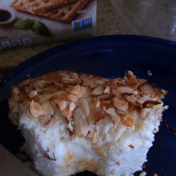 Angel Food Cake with Toasted Almonds