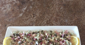 Blue Cheese with Capers and Red Onion