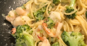 Angel Hair Pasta with Garlic Shrimp and Broccoli