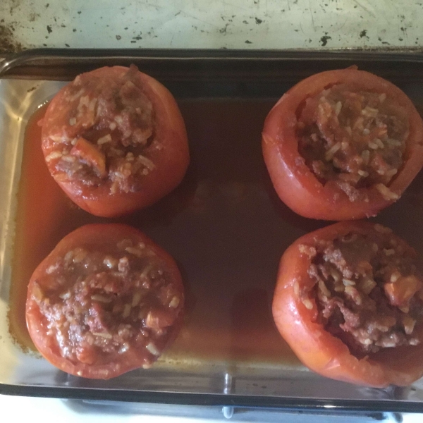 Rice and Beef Stuffed Tomatoes
