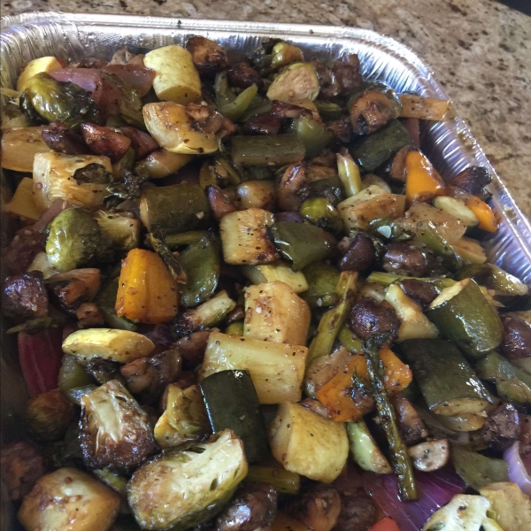 Great Grilled Smoky Vegetables with Avocado and Goat Cheese Crumbles