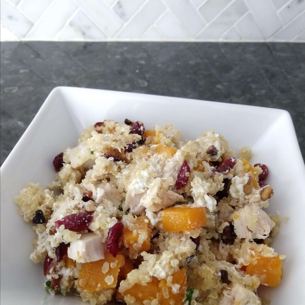 Quinoa with Butternut Squash, Chicken, and Goat Cheese