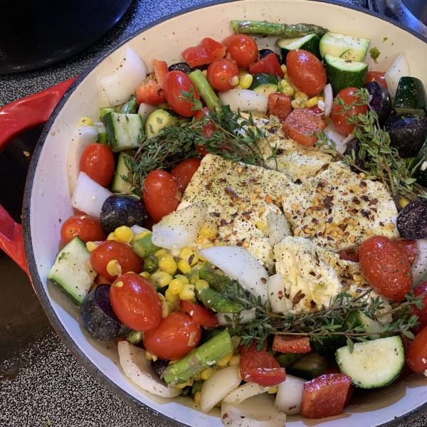 Baked Feta Pasta with Vegetables